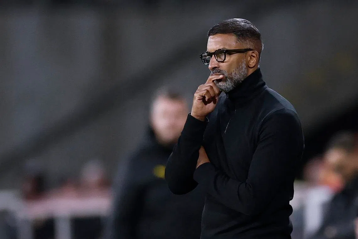 Soccer Football - Ligue 1 - RC Lens v Stade Rennes - Stade Bollaert-Delelis, Lens, France - February 7, 2026  Stade Rennes coach Habib Beye. REUTERS/Benoit Tessier