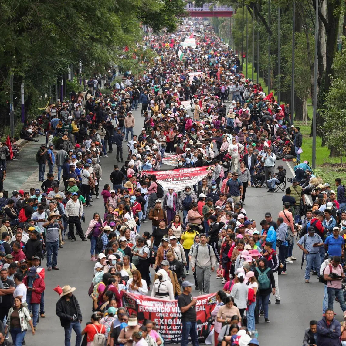 Thousands took part in the protest on June 9, which was led by a breakaway group of the CNTE teachers union.