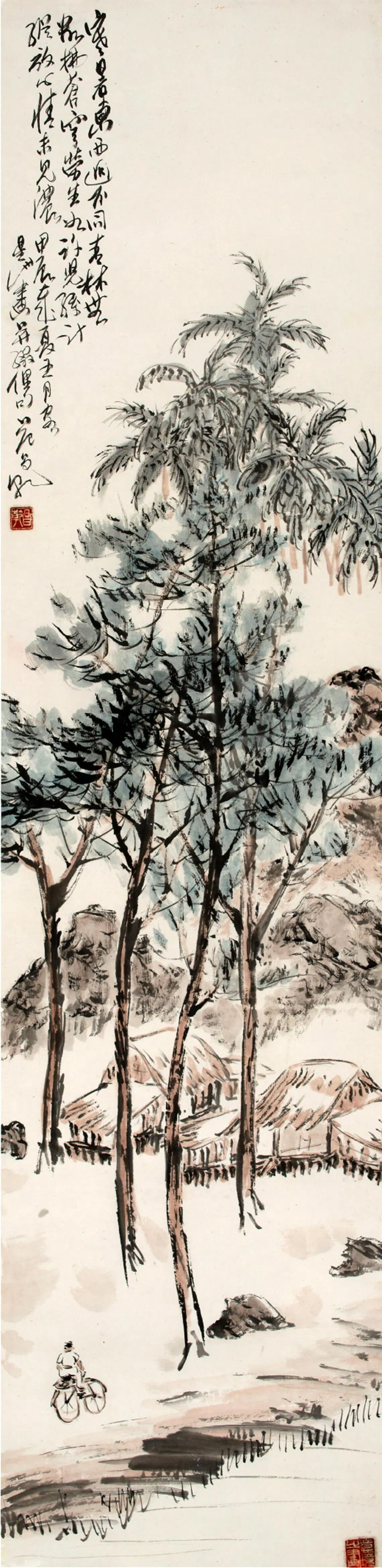 The highlight of the third section are works from 1964, including Kampong Scene With Cyclist, one of only two known works by him depicting kampung scenery.
