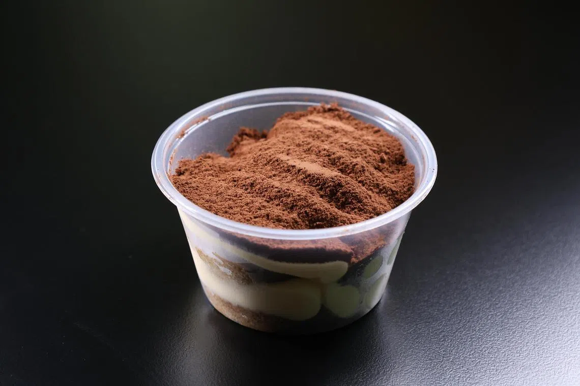 Tiramisu in a single serving cup at Tiramizus De Sensare.