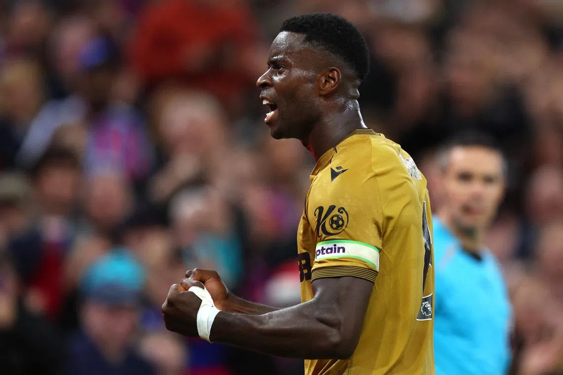 FILE PHOTO: Soccer Football - Premier League - Aston Villa v Crystal Palace - Villa Park, Birmingham, Britain - August 31, 2025 Crystal Palace's Marc Guehi celebrates scoring their second goal Action Images via Reuters/Craig Brough/File Photo