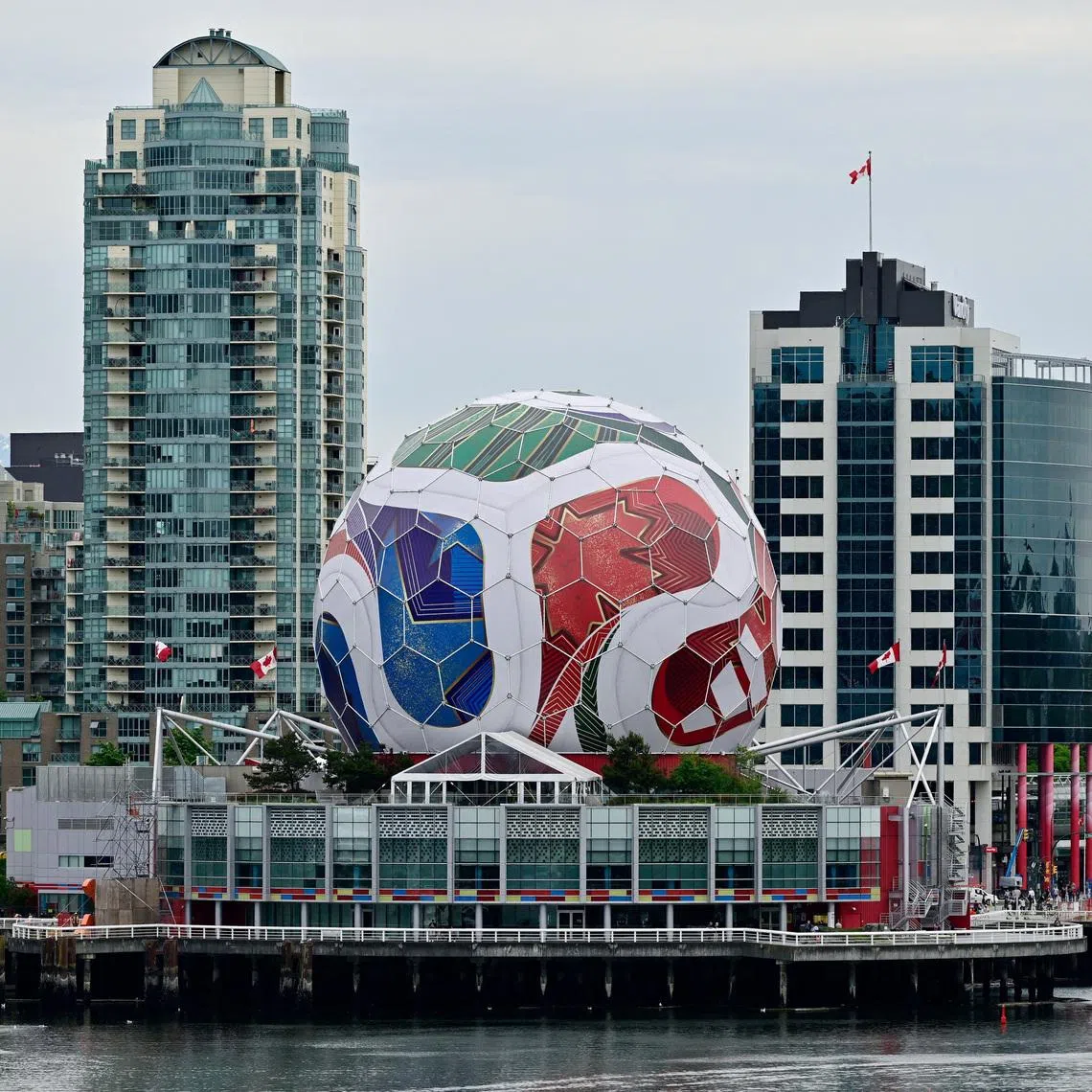 FILE PHOTO: The dome at Science World has been transformed into a 360-degree, 40-metre-diameter re-creation of a match ball ahead of the FIFA World Cup soccer tournament in Vancouver, British Columbia, Canada, June 3, 2026. REUTERS/Jennifer Gauthier/File Photo