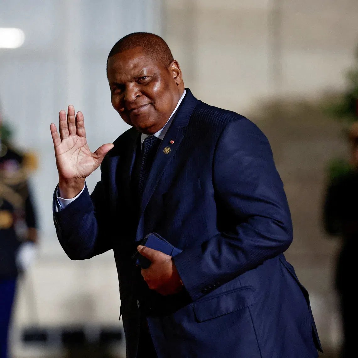 FILE PHOTO: Central African Republic's President Faustin-Archange Touadera arrives before a dinner with several heads of state and government at the Elysee Palace, as part of the 19th Francophonie Summit, in Paris, France, October 4, 2024. REUTERS/Benoit Tessier/File Photo