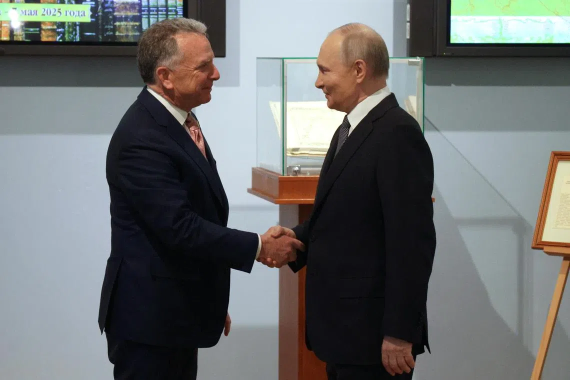 US Special Envoy to the Middle East Steve Witkoff (left) held talks with Russian President Vladimir Putin on April 11, 2025.