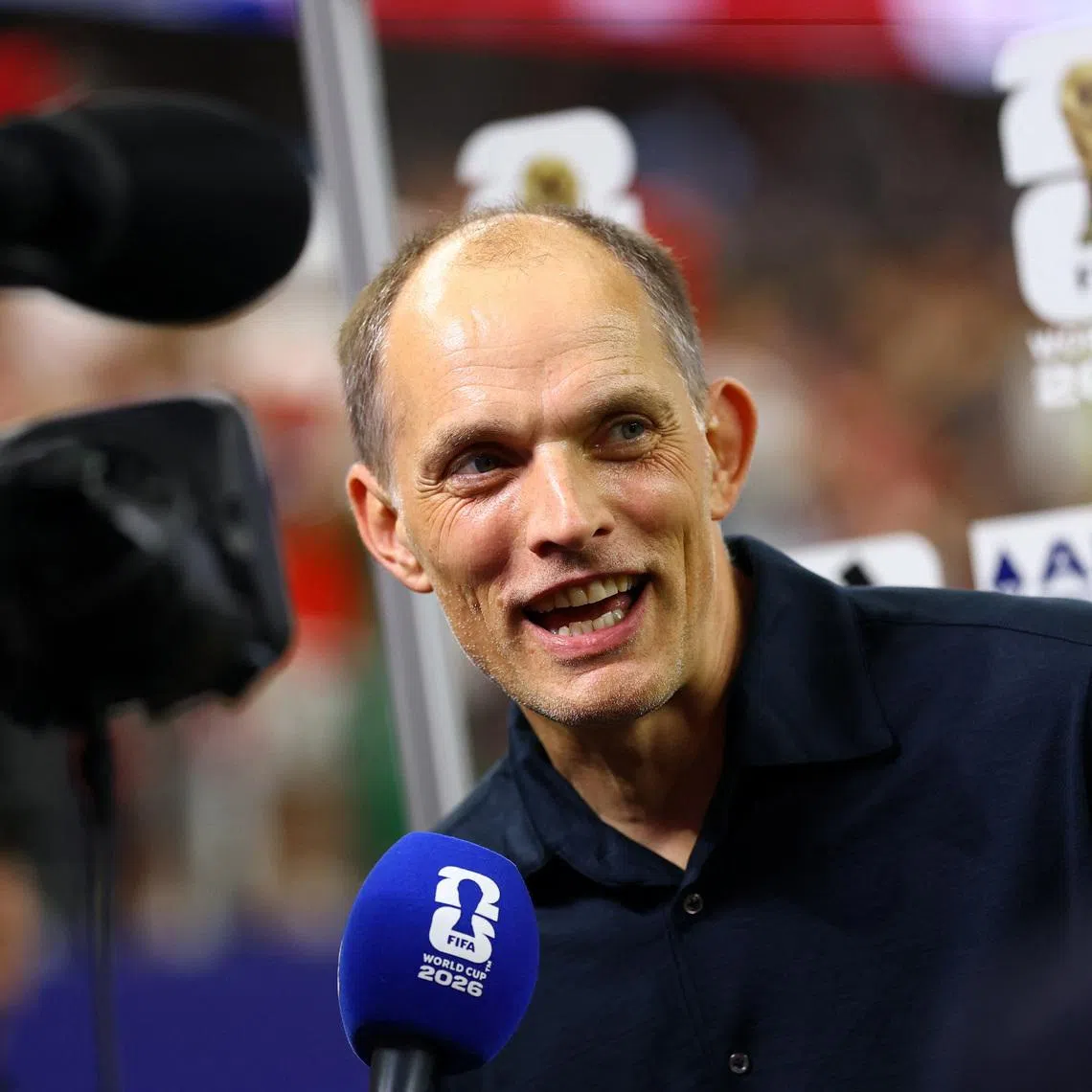 Soccer Football - FIFA World Cup 2026 - Group L - England v Croatia - Dallas Stadium, Arlington, Texas, U.S. - June 17, 2026 England manager Thomas Tuchel during an interview after the match REUTERS/Hannah Mckay