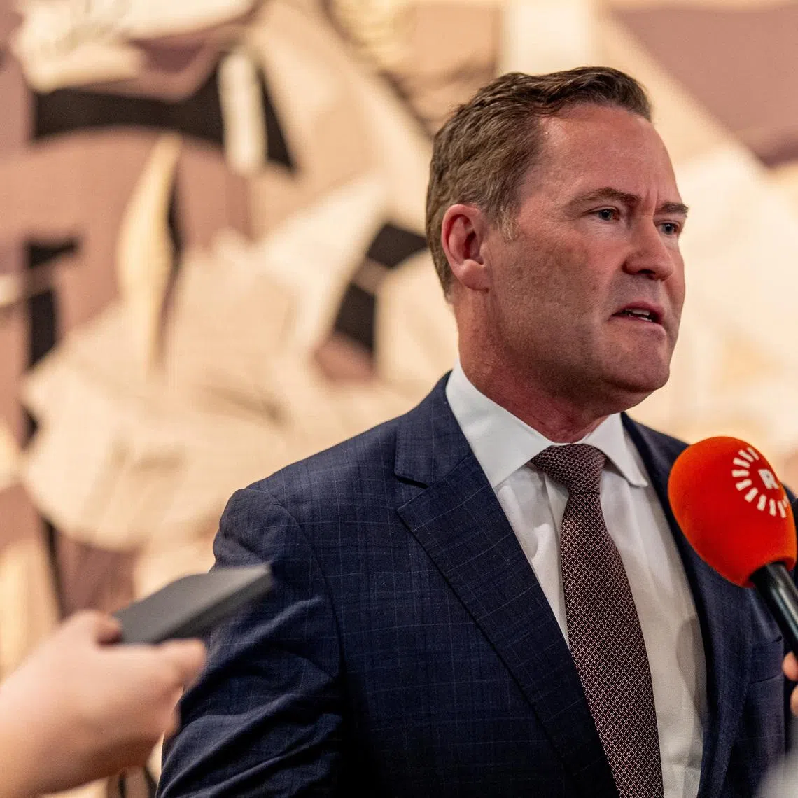 U.S. Ambassador to the United Nations Mike Waltz speaks to the media on a proposed resolution of the Strait of Hormuz at U.N. headquarters in New York City, U.S., May 7, 2026. REUTERS/David 'Dee' Delgado