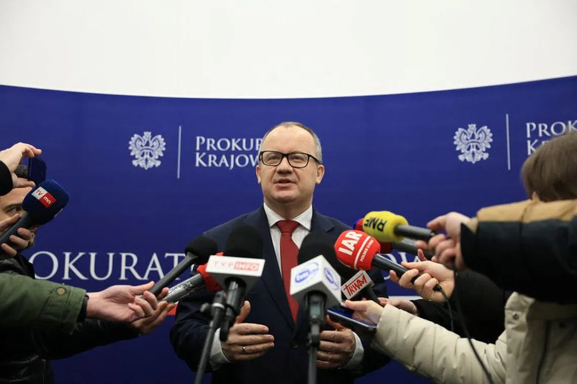 FILE PHOTO: Polish Justice Minister Adam Bodnar speaks during press conference in Warsaw, Poland, January 15, 2024. Maciej Jazwiecki/Agencja Wyborcza.pl via REUTERS/File Photo