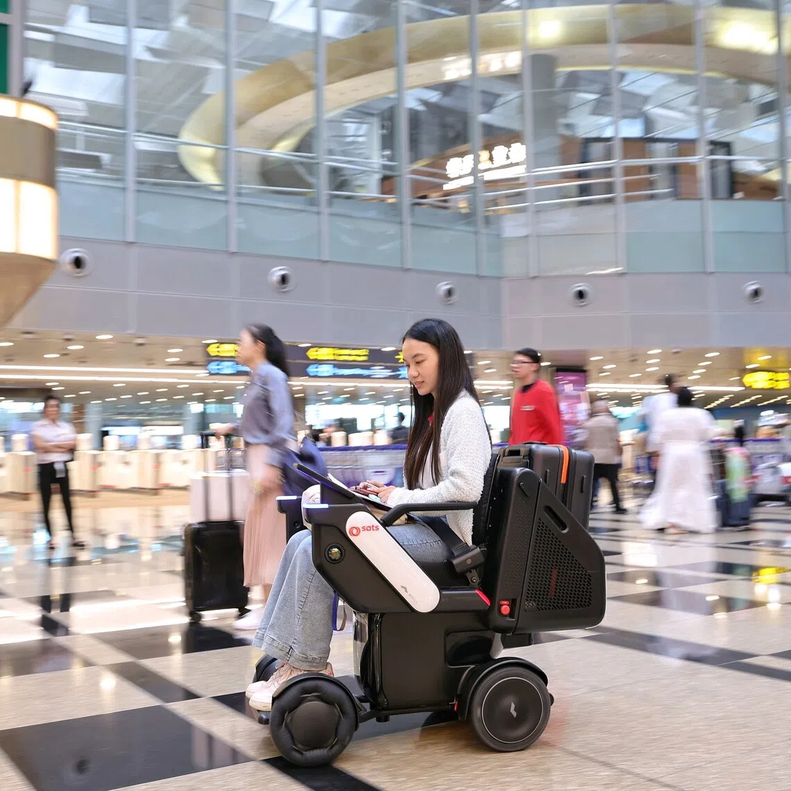 The wheelchairs are an option for those travelling on airlines that operate from Terminals 2 and 3 and are using SATS baggage handling services.