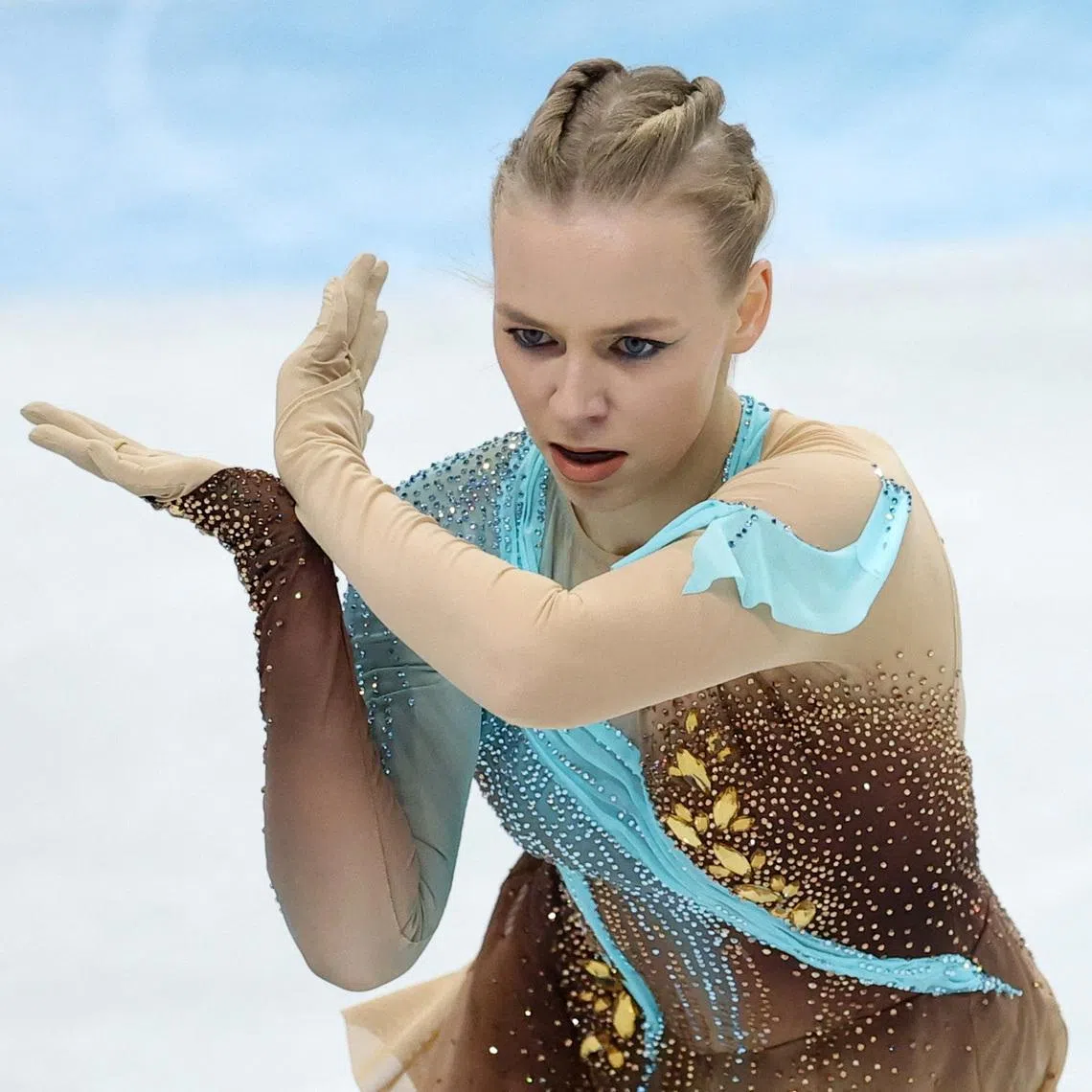 Figure Skating - ISU Figure Skating European Championships - Sheffield Arena, Sheffield, Britain - January 16, 2026  Estonia's Niina Petrokina performs during the Women Free Skating Action Images via Reuters/Andrew Boyers