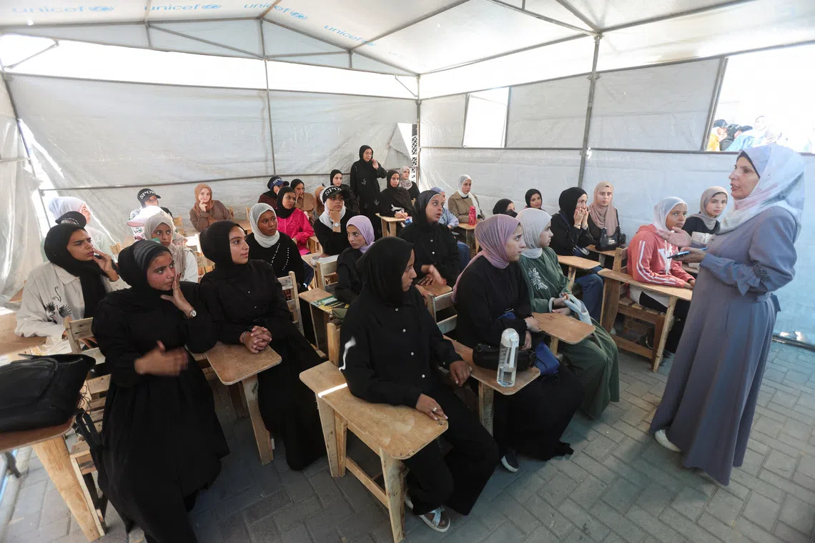 Gaza students return to in-person schooling for first time in three years |  The Straits Times