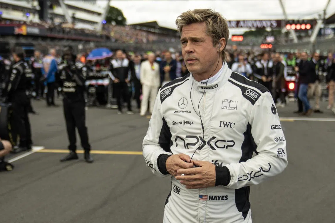 Actor Brad Pitt stars as a washed up Formula One driver who gets one last shot at redemption in F1: The Movie.