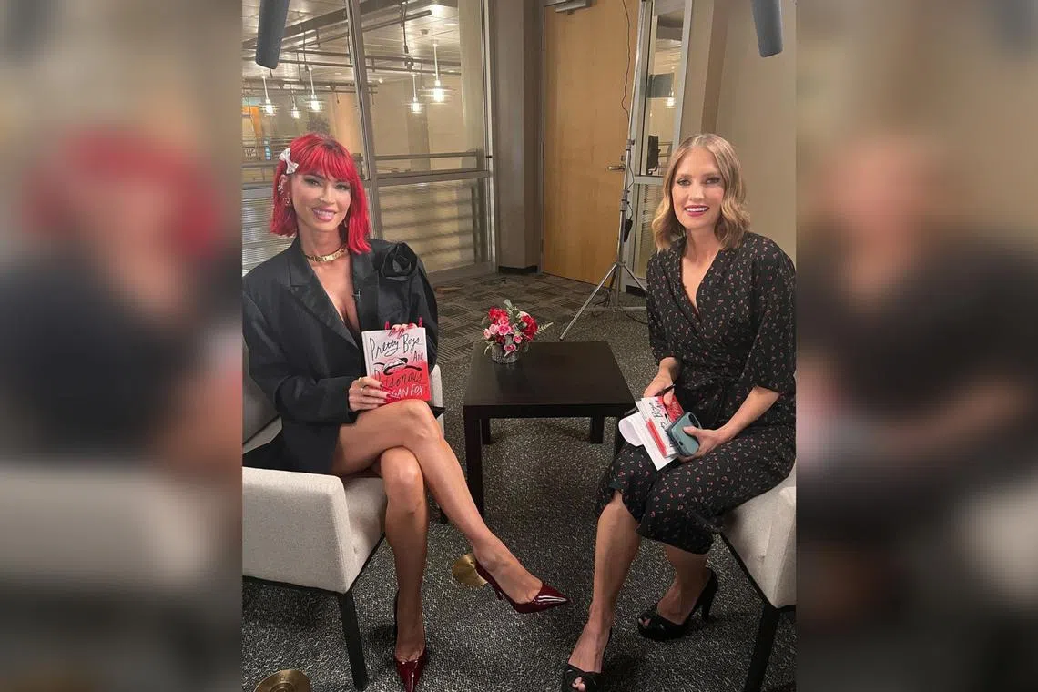 Actress Megan Fox (left) recounting her experience with miscarriage in her new book to Good Morning America host Kayna Whitworth.