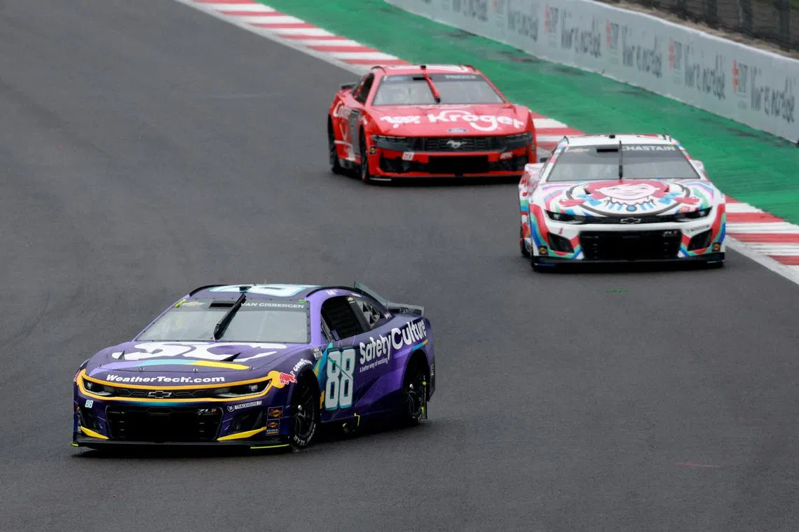 NASCAR - NASCAR Cup Series Mexico - Autodromo Hermanos Rodriguez, Mexico City, Mexico - June 15, 2025 Trackhouse Racing's Shane Van Gisbergen during the race REUTERS/Henry Romero
