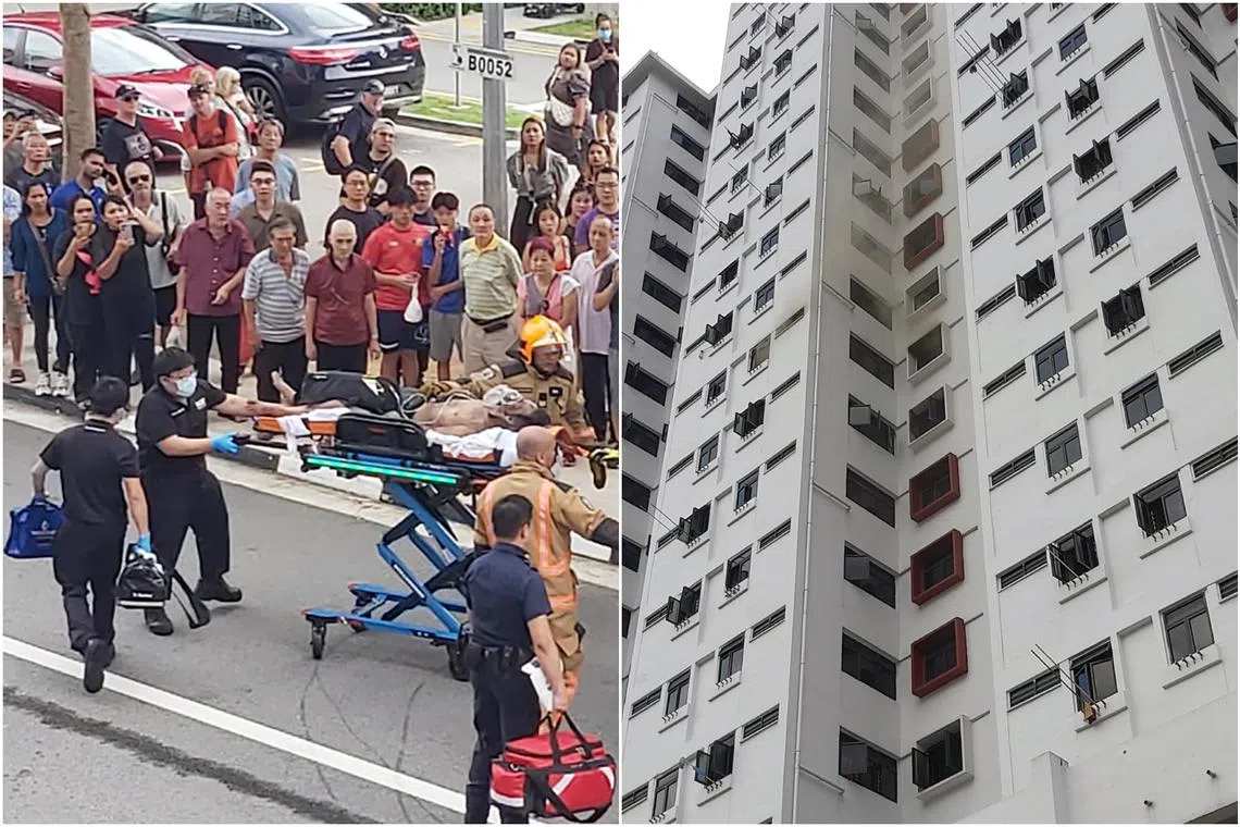 The SCDF said it was alerted to the fire at Block 5 Banda Street at 2.25pm.