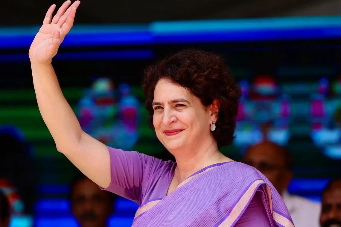 Congress party leader Priyanka Gandhi Vadra filed her nomination papers on Oct 23 to stand in a by-election for the Kerala state’s Wayanad ward.