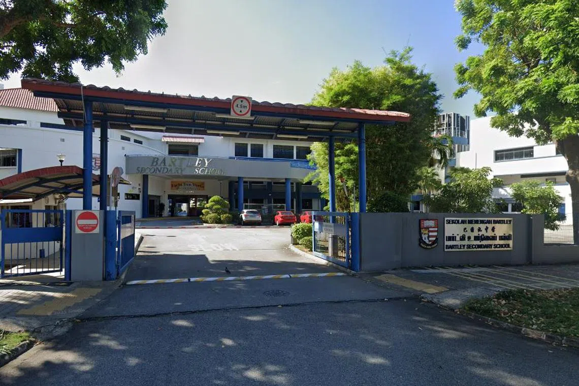 The Singapore Civil Defence Force said it received a call for assistance to Bartley Secondary School at 12.25pm on April 28.