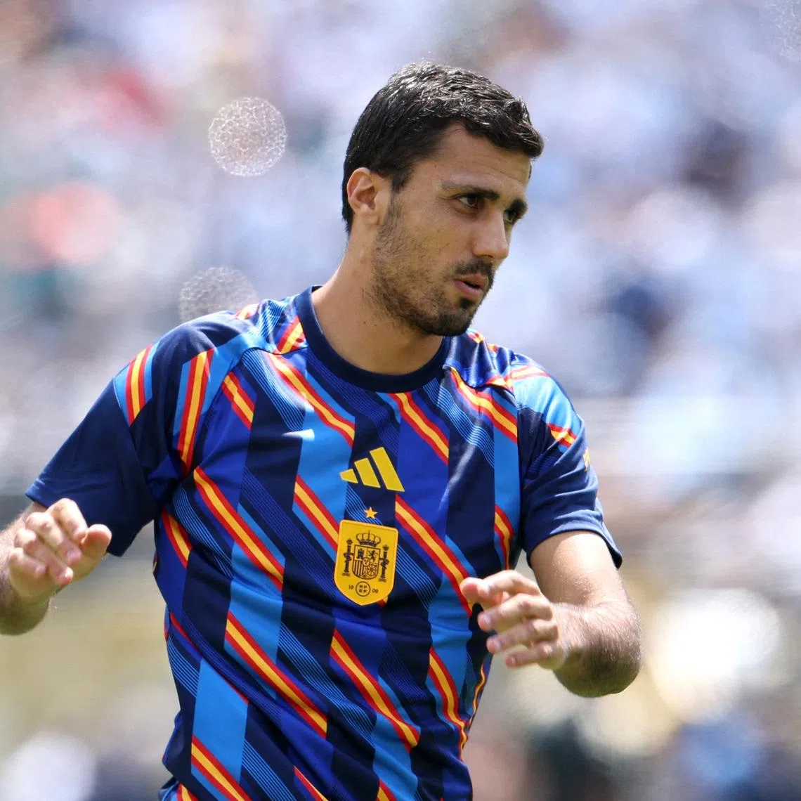 Soccer Football - FIFA World Cup 2026 - Final - Spain v Argentina - New York/New Jersey Stadium, East Rutherford, New Jersey, U.S. - July 19, 2026 Spain's Rodri during the warm up before the match REUTERS/Amanda Perobelli