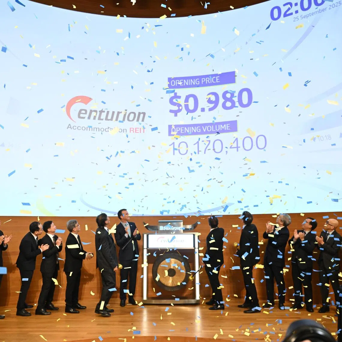 The Centurion Accommodation Reit listing on the SGX. It was one of nine new listings in the July-September quarter, raising over $2.2 billion. 