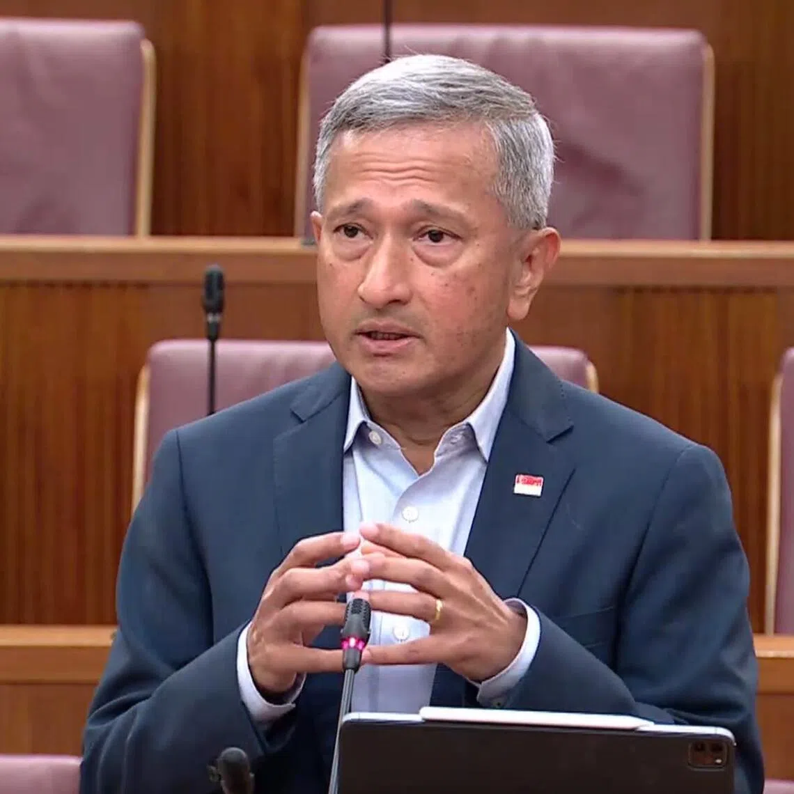 Foreign minister Dr Vivian Balakrishnan speaking in Parliament on Feb 27, 2026.