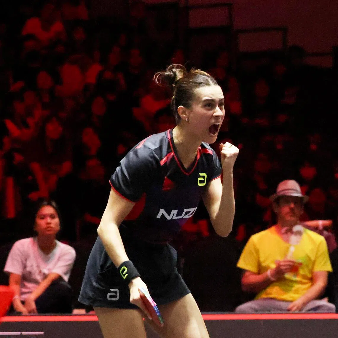 Brazil's Bruna Takahashi (left) and Hugo Calderano are the first table tennis players from the Americas to win a Grand Smash title.