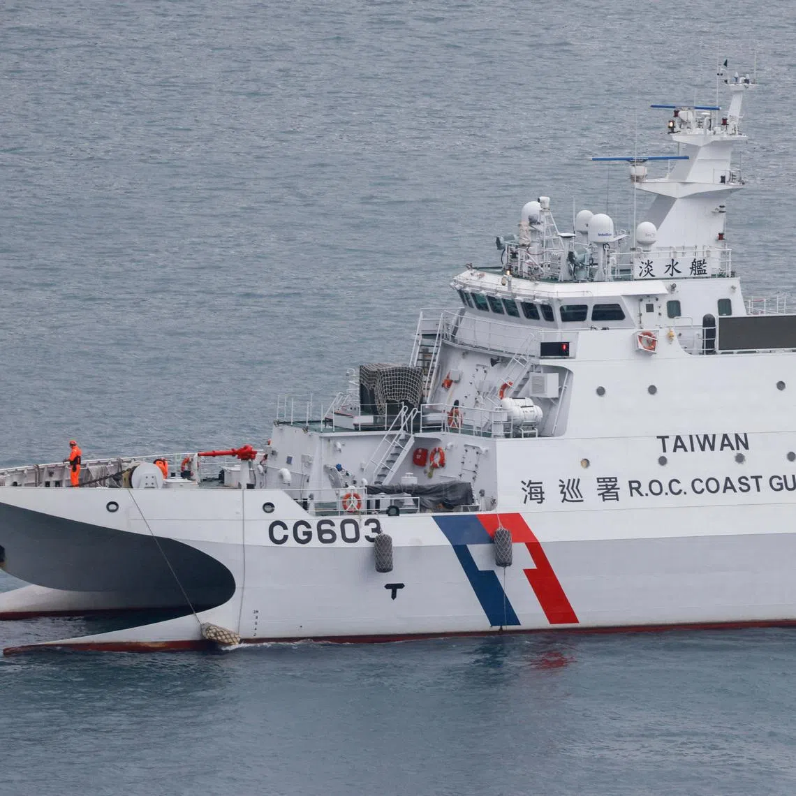 A Taiwan Coast Guard patrol vessel moves in Keelung, as China conducts \"Justice Mission 2025\" military drills around Taiwan, in Keelung, Taiwan, December 30, 2025. REUTERS/Ann Wang