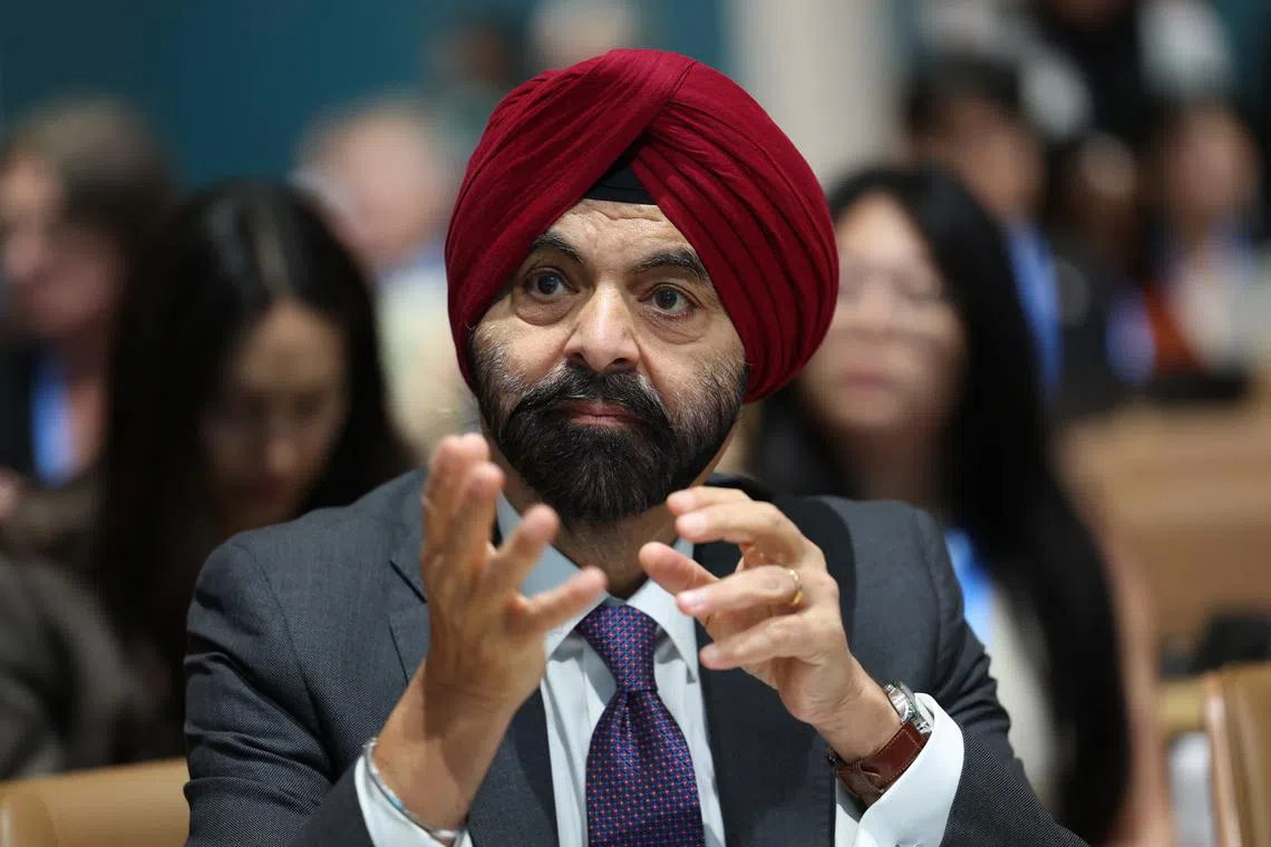 FILE PHOTO: World Bank President Ajay Banga speaks at the meeting on methane and non-CO2 greenhouse gases at the United Nations COP29 climate change conference in Baku, Azerbaijan November 12, 2024. REUTERS/Murad Sezer/File Photo
