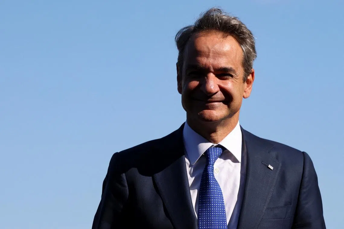 FILE PHOTO: Greek Prime Minister Kyriakos Mitsotakis attends the European Political Community meeting at the Blenheim Palace near Oxford, Britain July 18, 2024. REUTERS/Hollie Adams/File Photo