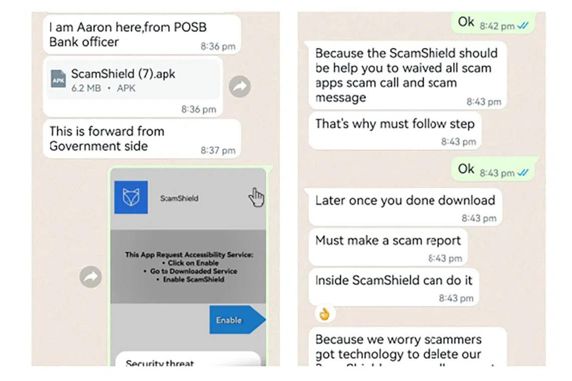 The police reminded the public not to download any suspicious apps as they may contain phishing malware.