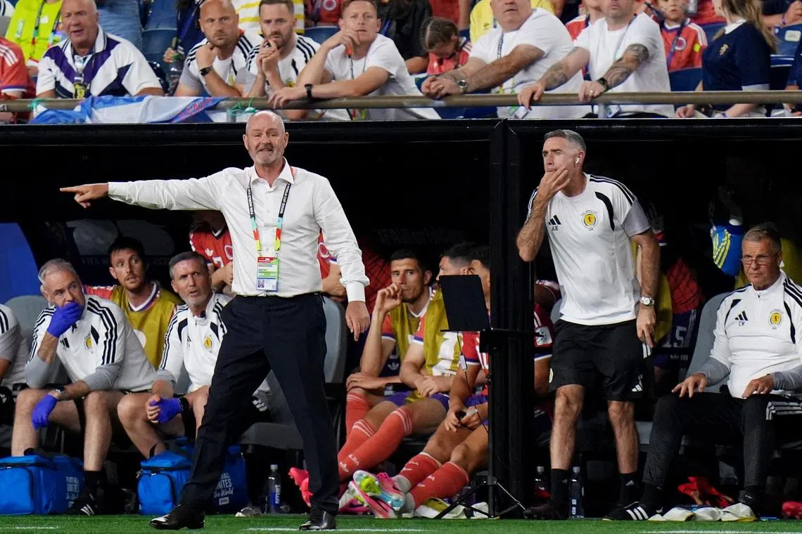 Scotland manager Steve Clarke giving instructions to his charges during their 1-0 win over Haiti on June 13.