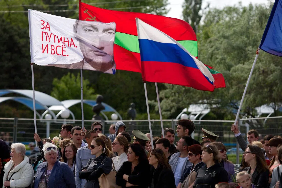 Transnistria is de facto controlled by pro-Russian forces, but is internationally recognised as part of Moldova.