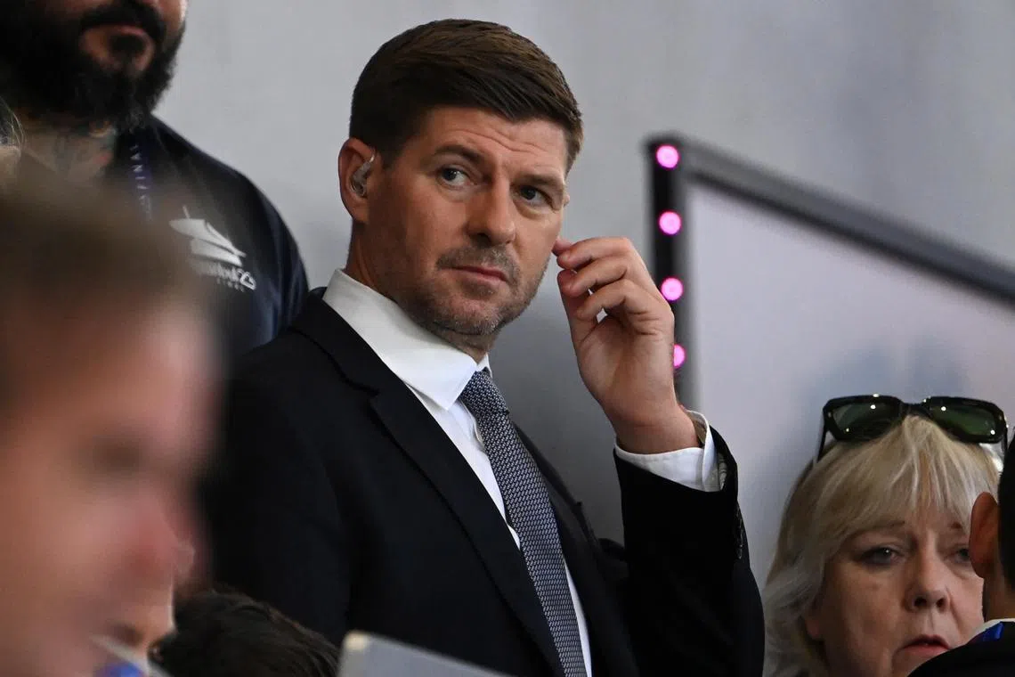 epa10683911 Former English soccer player Steven Gerrard arrives ahead of the UEFA Champions League Final soccer match between Manchester City and Inter Milan, in Istanbul, Turkey, 10 June 2023.  EPA-EFE/GEORGI LICOVSKI
