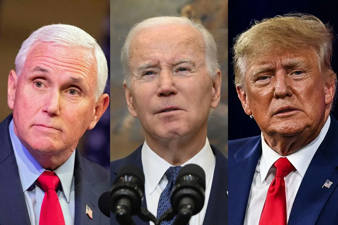 Documents have been found in the possession of (from left) Mike Pence, Joe Biden and Donald Trump.