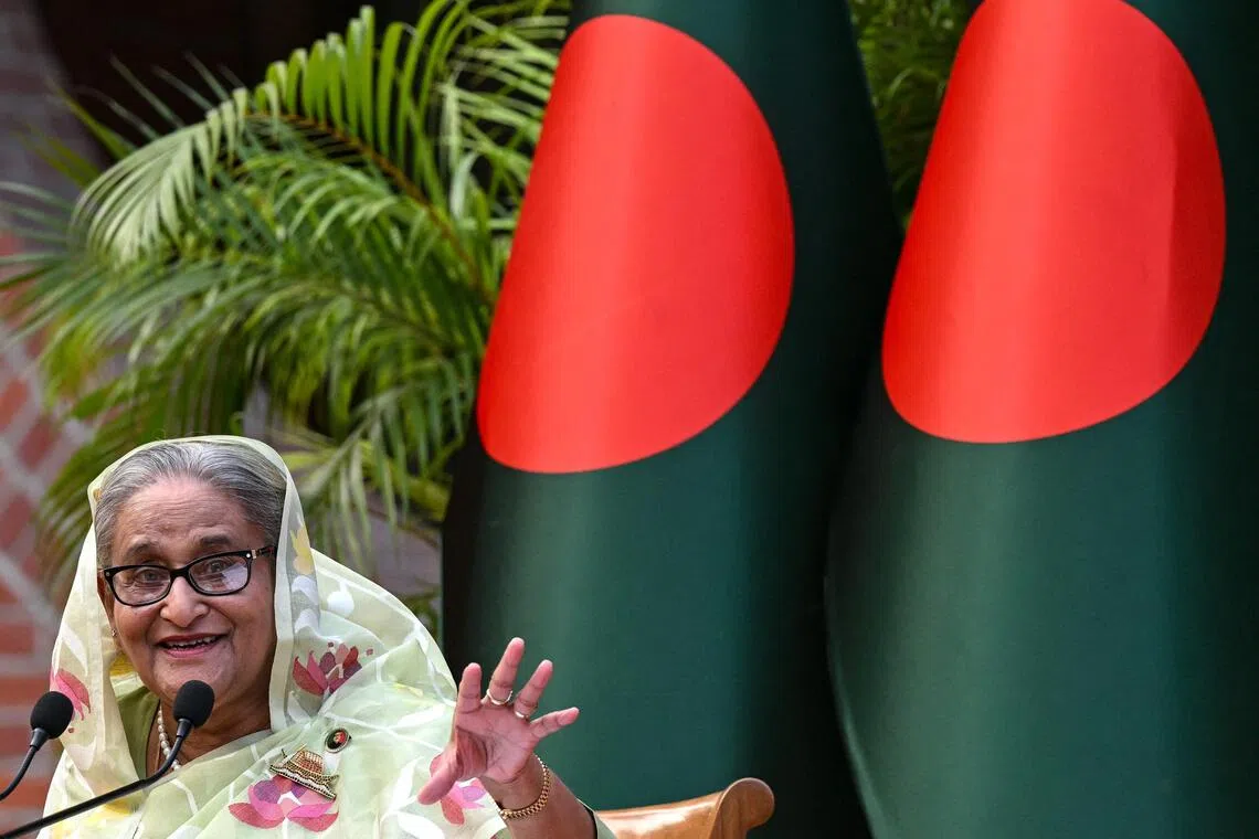 Bangladesh ‘outraged’ with India over ex-leader Hasina’s media briefing