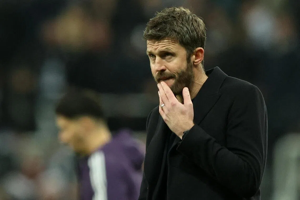 Manchester United manager Michael Carrick during the 2-1 Premier League loss to Newcastle United.