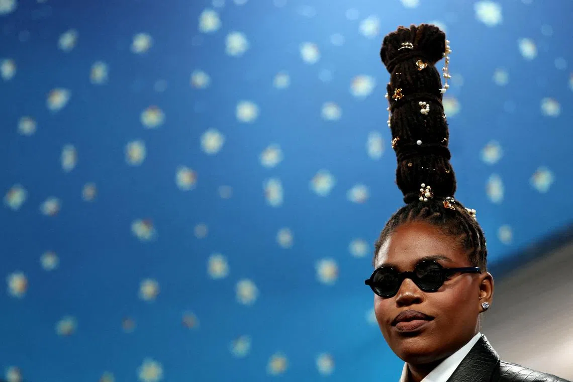 Basketball player Jonquel Q Jones posing during the Met Gala, in New York City, New York, US, on May 5, 2025. 