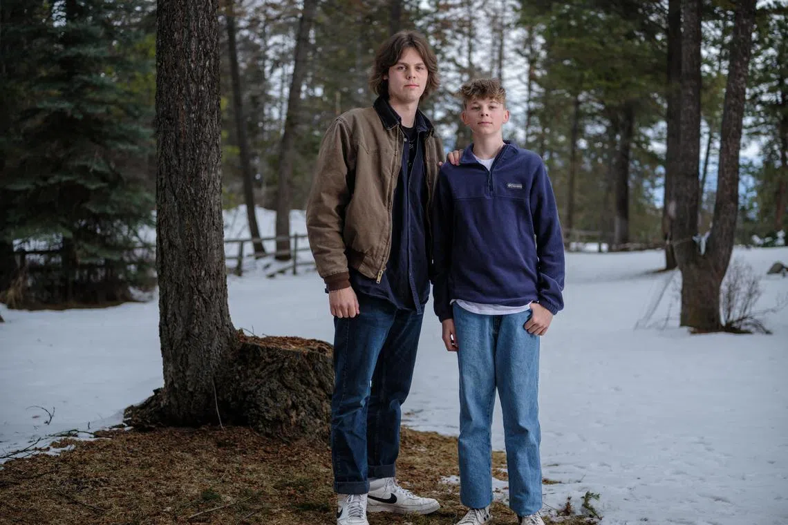 Badge Busse, 15, one of the plaintiffs who sued Montana over its support for the fossil fuel industry, with his brother Lander, in Kalispell, Mont. on March 6, 2023. Their victory means, at least for now, that the state must consider potential climate damage when approving energy projects. ÒItÕs sad that it had to come to us. WeÕre the last resort,Ó Badge said. (Matthew Hamon/The New York Times)

 
 