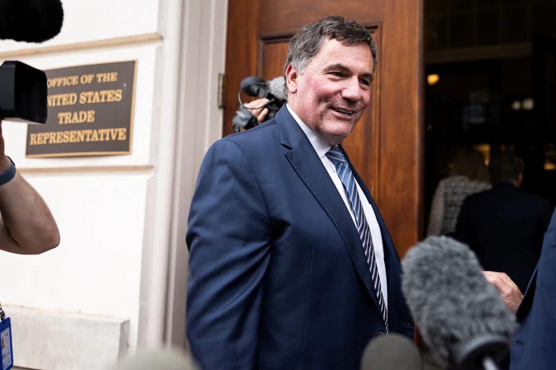 Dominic LeBlanc, Canadian minister responsible for Canada-U.S. Trade, arrives for a meeting with United States Trade Representative Jamieson Greer at the office of the United States Trade Representative (USTR) in Washington, D.C., U.S., August 20, 2026. REUTERS/Tierney L. Cross