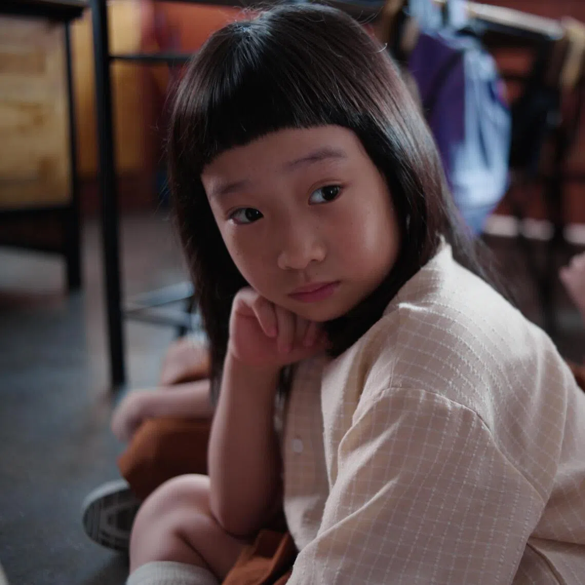 Singaporean child actress Ong Xuan Jing in local movie Ah Girl.