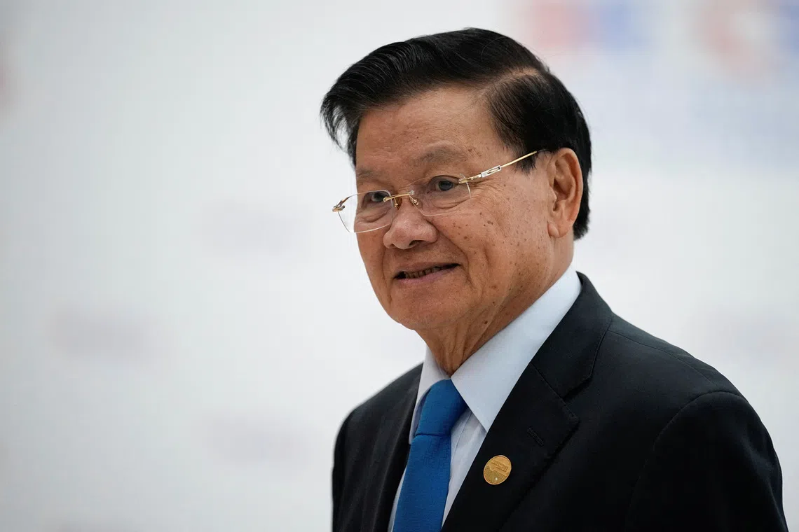 Laos' President Thongloun Sisoulith attends BRICS Summit in Kazan, Russia, Thursday, Oct. 24, 2024.     Alexander Zemlianichenko/Pool via REUTERS