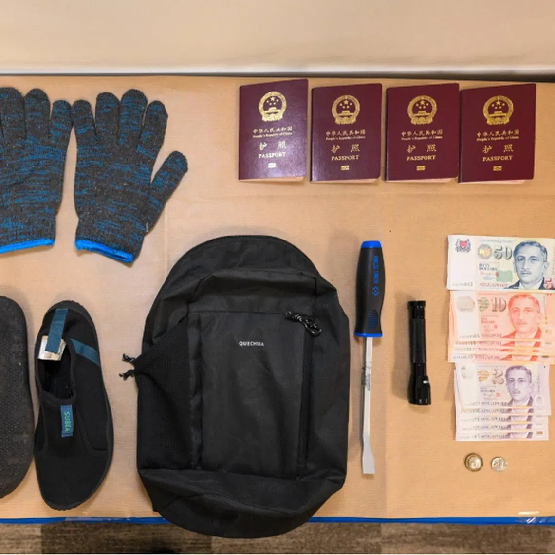 They were found to have housebreaking tools such as screwdrivers, spanners, clothing and cash that totalled more than $400.