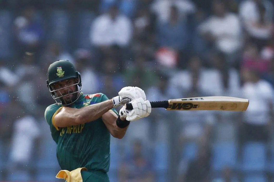 Cricket - ICC Cricket World Cup 2023 - England v South Africa - Wankhede Stadium, Mumbai, India - October 21, 2023 South Africa's Aiden Markram in action REUTERS/Francis Mascarenhas