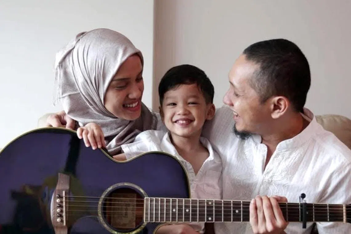 If Hazwady Nazran's wife Dr Miria Hastuti Soedarsono had not intervened,  he could have ended up as a mental patient. They are seen here with son Almizan.