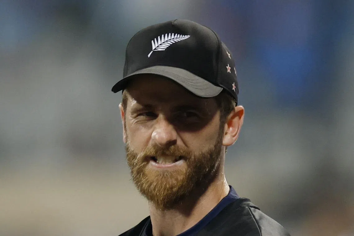 FILE PHOTO: Cricket - ICC Cricket World Cup 2023 - Semi-Final - India v New Zealand - Wankhede Stadium, Mumbai, India - November 15, 2023 New Zealand's Kane Williamson reacts after losing the match REUTERS/Adnan Abidi