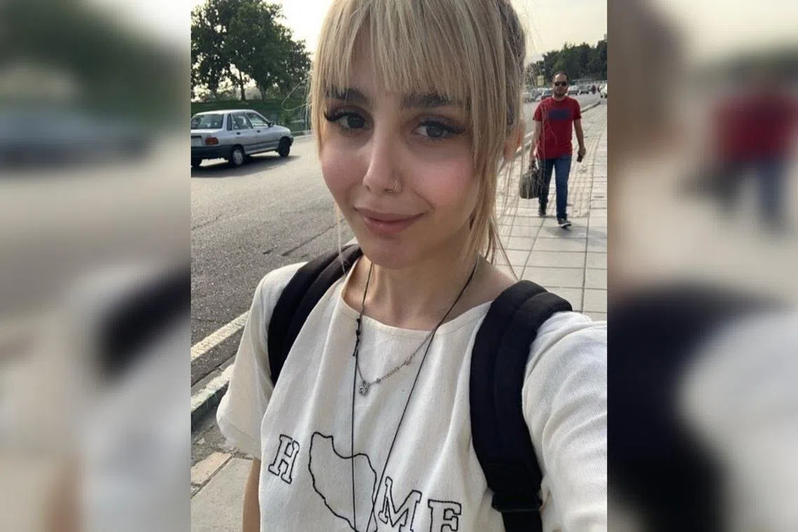 Nazila Maroufian has defiantly posted pictures of herself without a headscarf in defiance of the Islamic republic’s strict dress code for women.