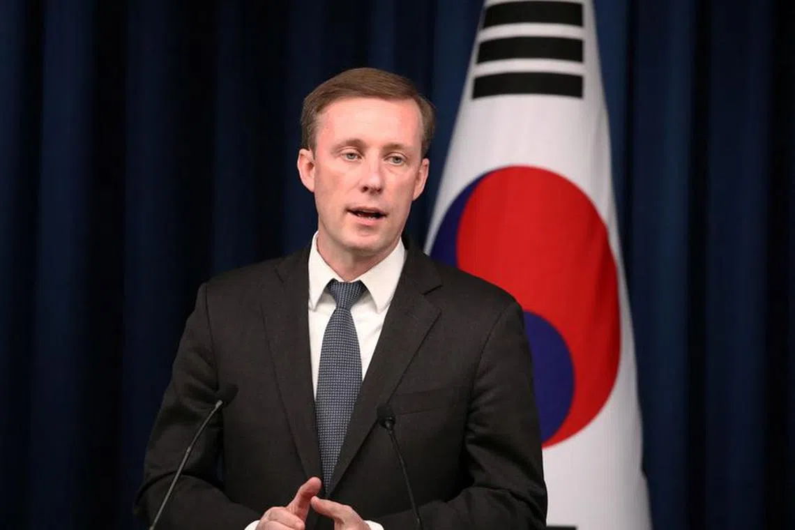 U.S. National Security Advisor Jake Sullivan attends the joint press conference at the presidential office, in Seoul, South Korea on December 09, 2023. Chung Sung-Jun/Pool via REUTERS/File Photo