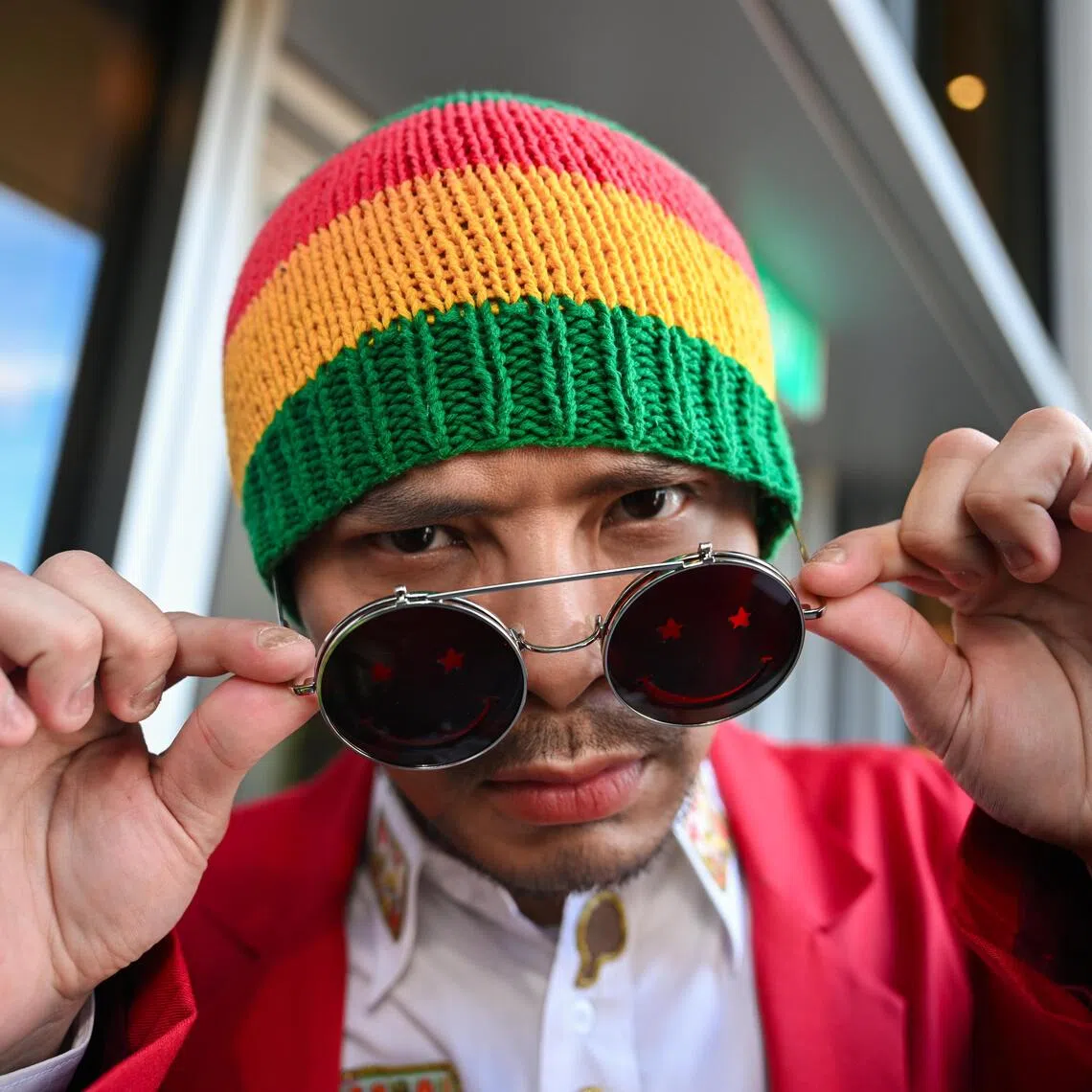 ST20240201_202450278265/banamewee02/Benson Ang/Azmi Athni//

Profile of Namewee, Malaysian rapper-actor, who is starring in the Malaysian movie All In, where he plays a naive and happy-go-lucky cafe assistant.

ST PHOTO: AZMI ATHNI