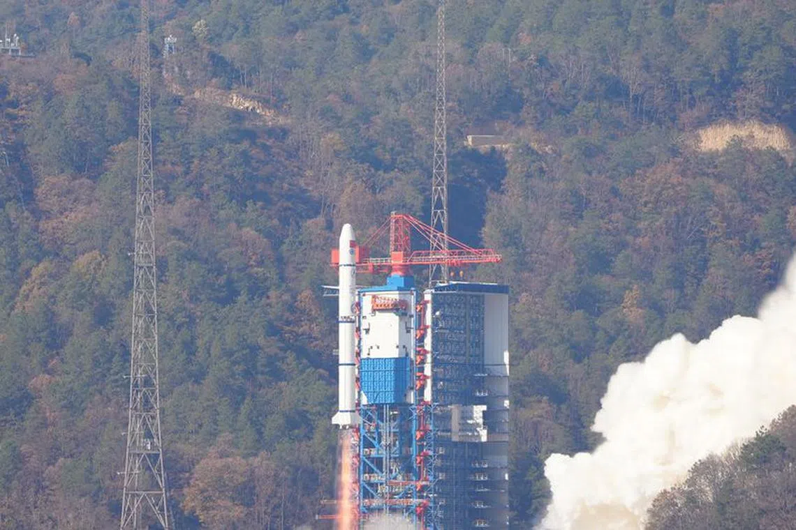 A Long March-2C carrier rocket carrying a satellite called Einstein Probe takes off from the Xichang Satellite Launch Center in Sichuan province, China January 9, 2024. cnsphoto via REUTERS