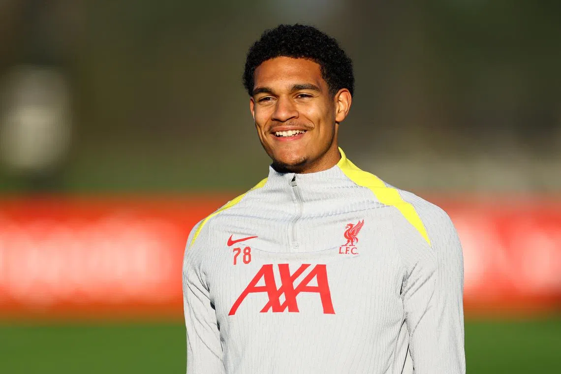 Soccer Football - Champions League - Liverpool Training - AXA Training Centre, Liverpool, Britain - November 26, 2024 Liverpool's Jarell Quansah during training Action Images via Reuters/Andrew Boyers