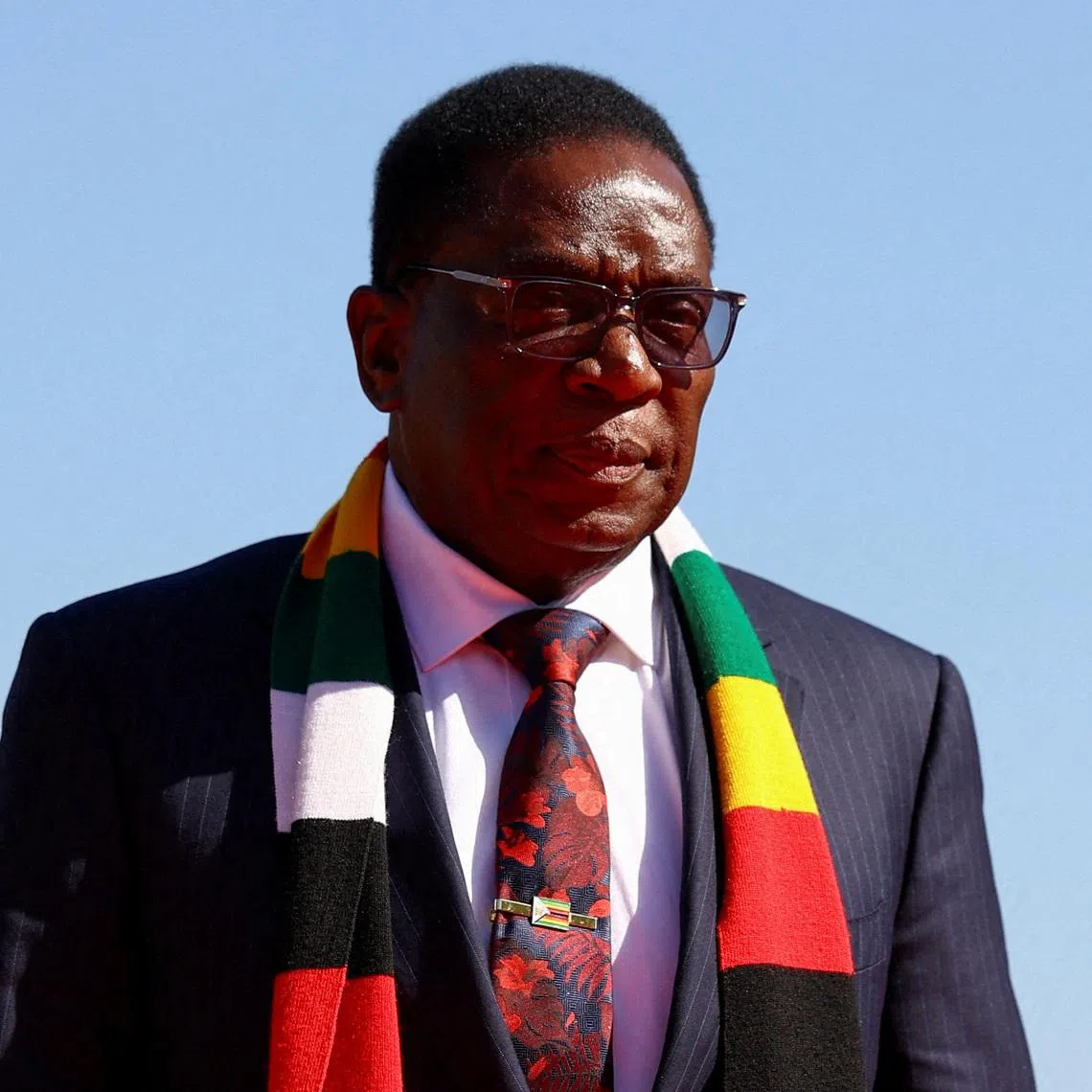 FILE PHOTO: Zimbabwe's President Emmerson Mnangagwa attends the inauguration ceremony of South Africa's president-elect Cyril Ramaphosa, at the Union Buildings in Pretoria, South Africa, June 19, 2024. REUTERS/Siphiwe Sibeko/File Photo