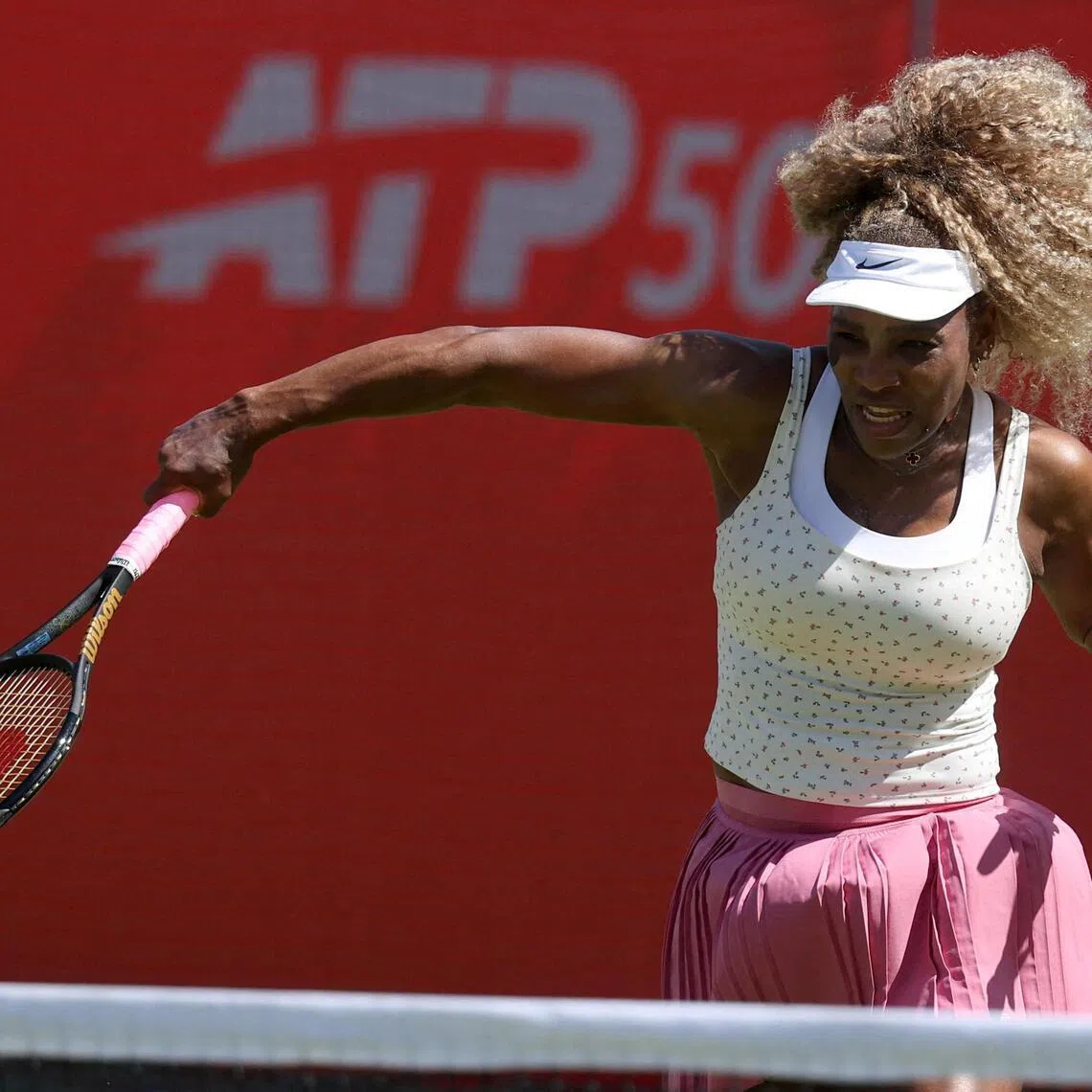 Serena Williams during a practice session at the Queen's Club Championships.